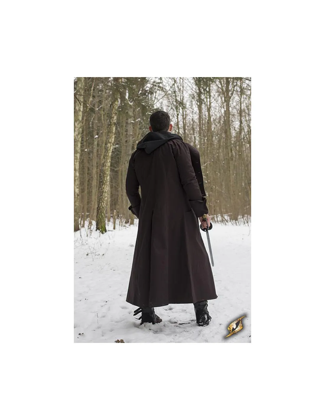 Abrigo medieval cazador Hellsing, marrón oscuro