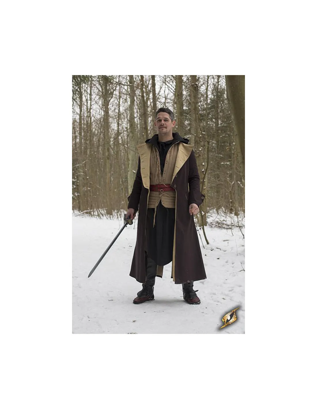 Abrigo medieval cazador Hellsing, marrón oscuro