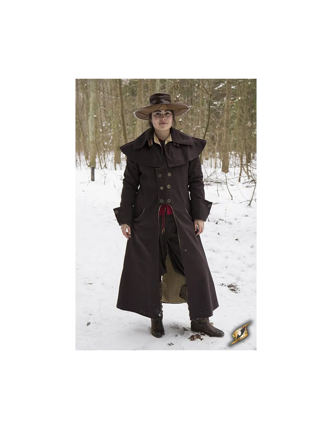 Abrigo medieval cazador Hellsing, marrón oscuro