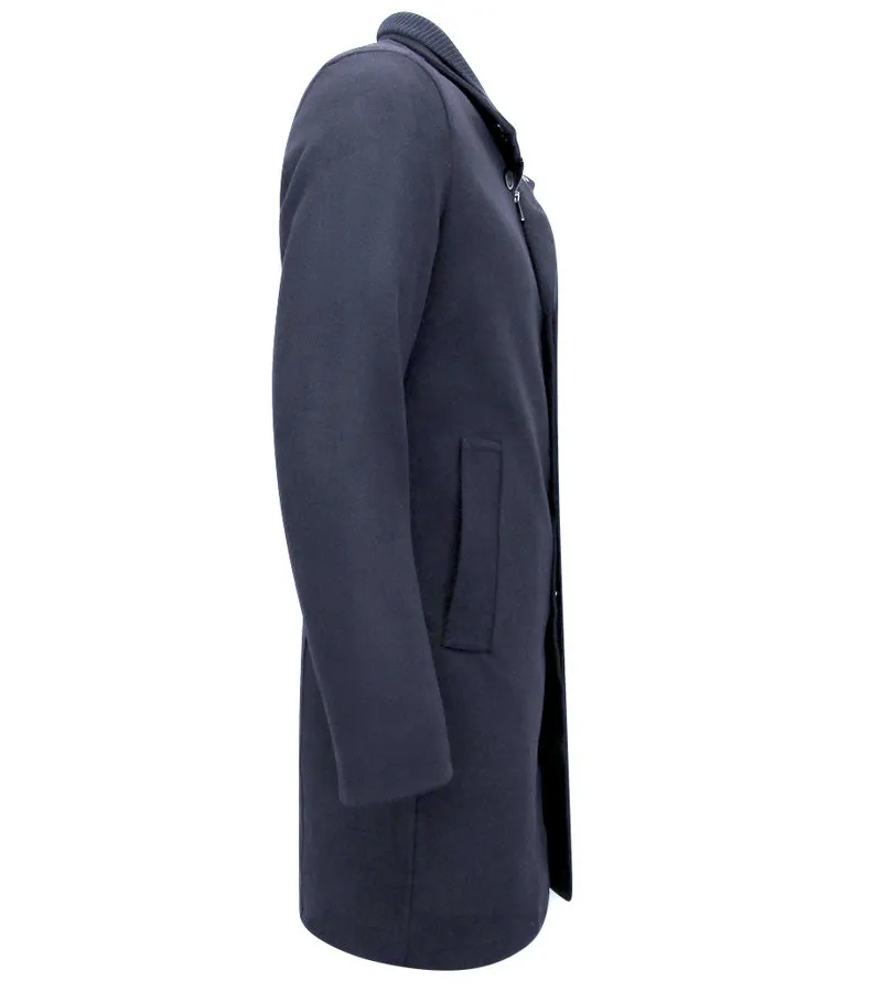 ABRIGOS DE INVIERNO CLáSICOS PARA HOMBRE  QQ8758  AZUL