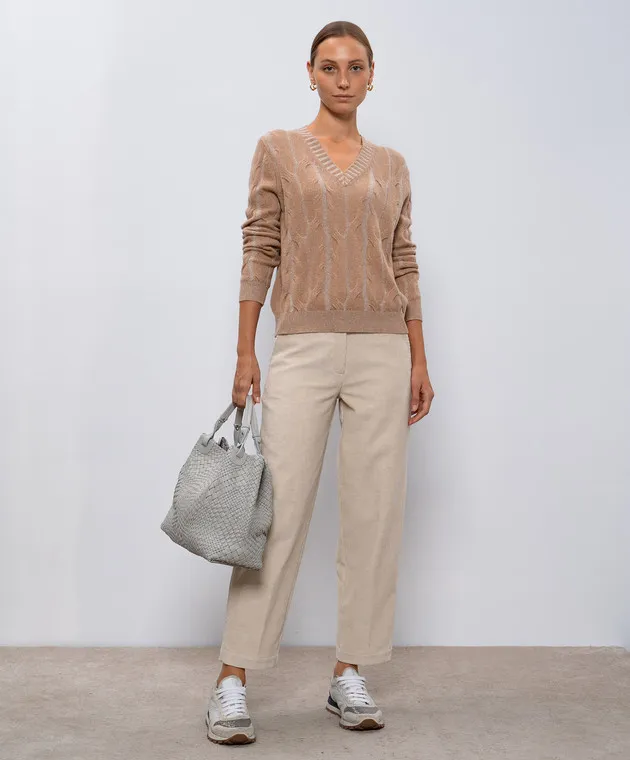 Ballantyne Beige corduroy pants with linen