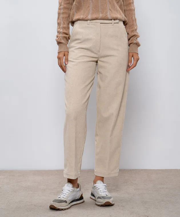 Ballantyne Beige corduroy pants with linen