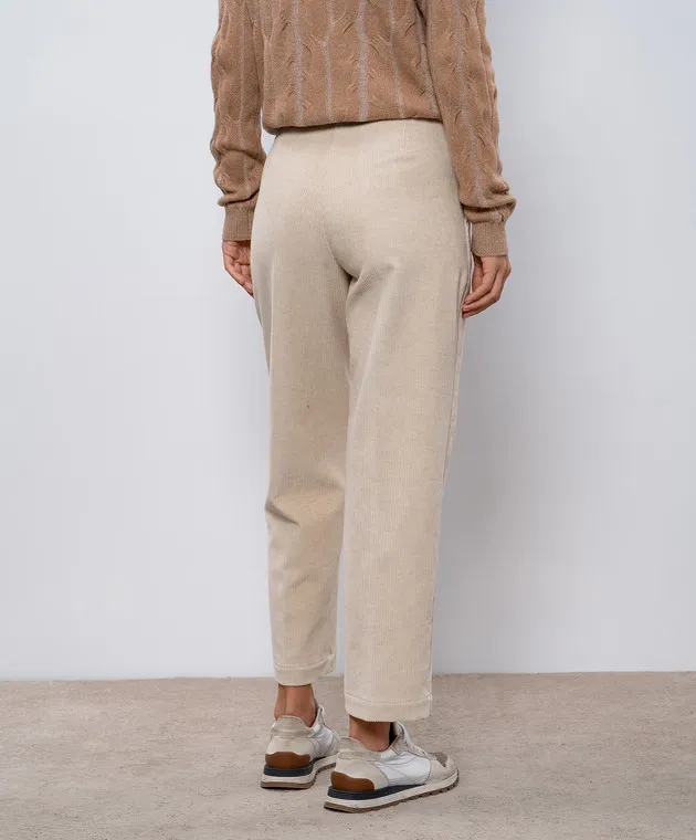 Ballantyne Beige corduroy pants with linen
