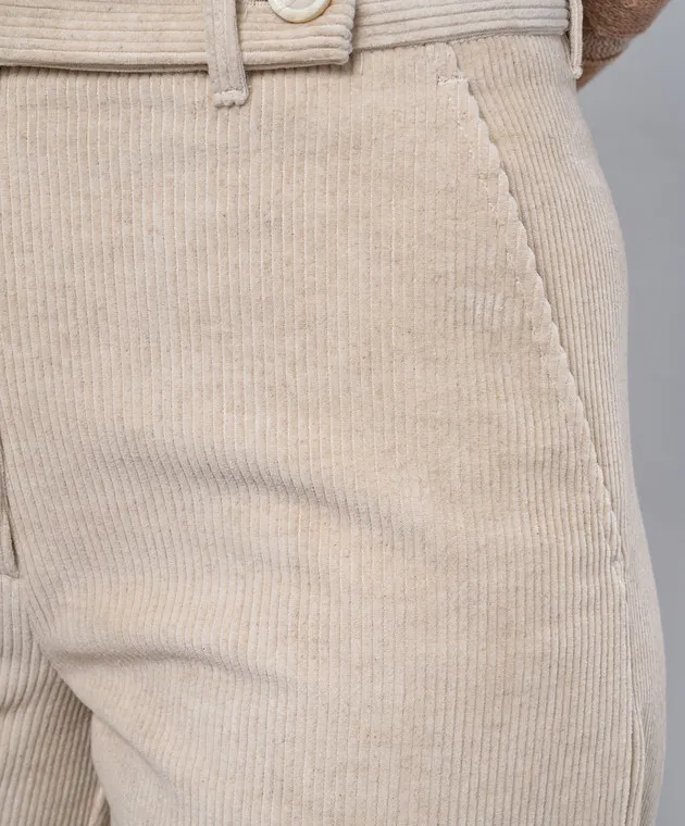 Ballantyne Beige corduroy pants with linen