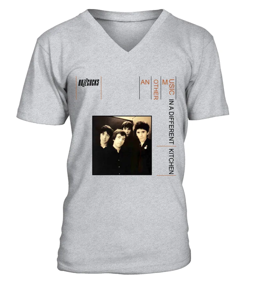 BBRB128GR. BUZZCOCKS  ANOTHER MUSIC IN A DIFFERENT KITCHEN CAMISETA CUELLO EN V UNISEX