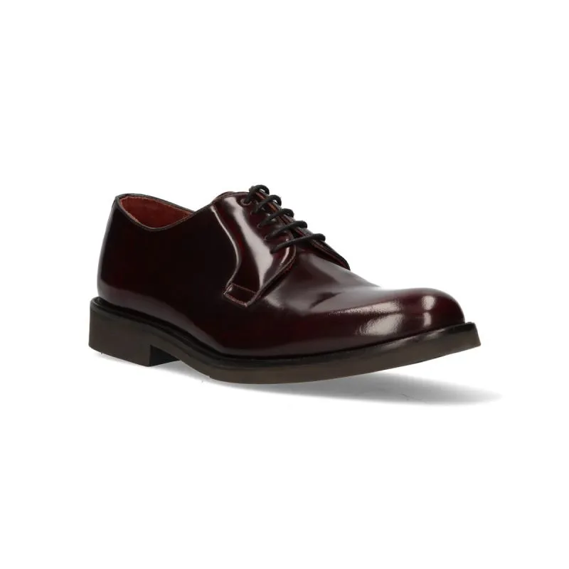 Blucher piel burdeos piso goma