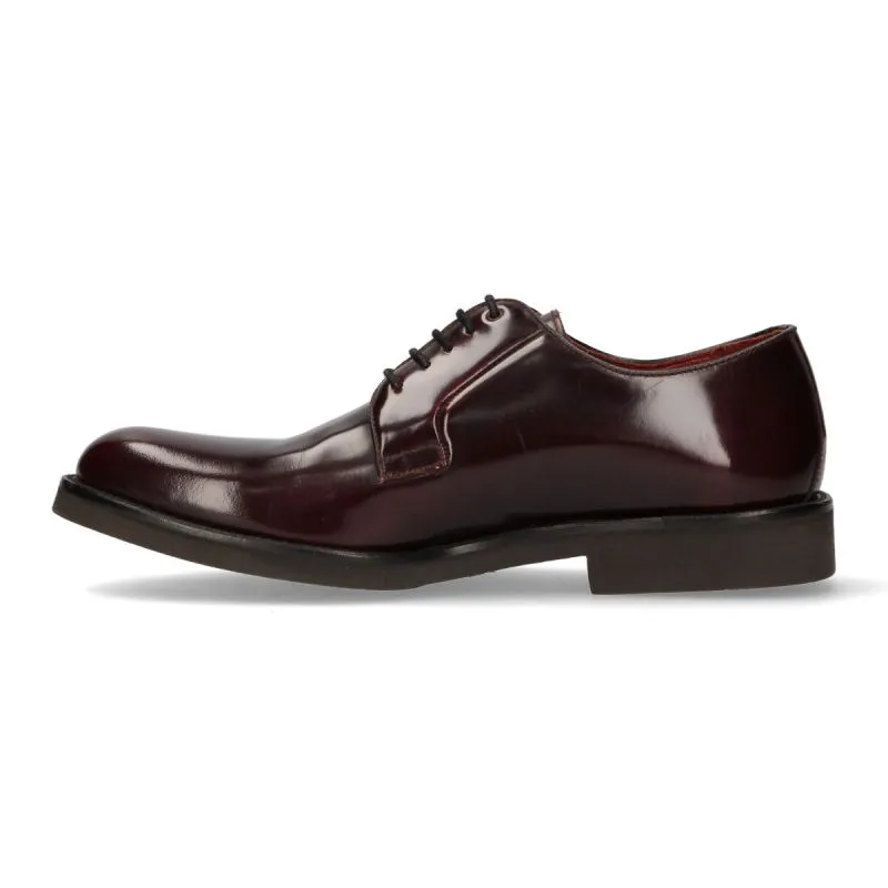 Blucher piel burdeos piso goma