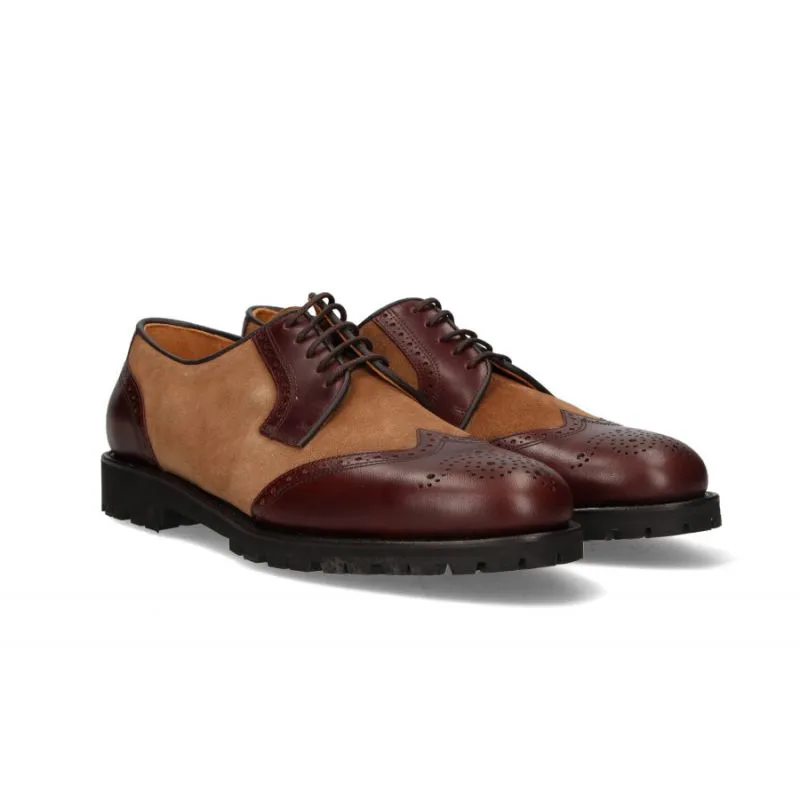 Blucher piel y ante camel