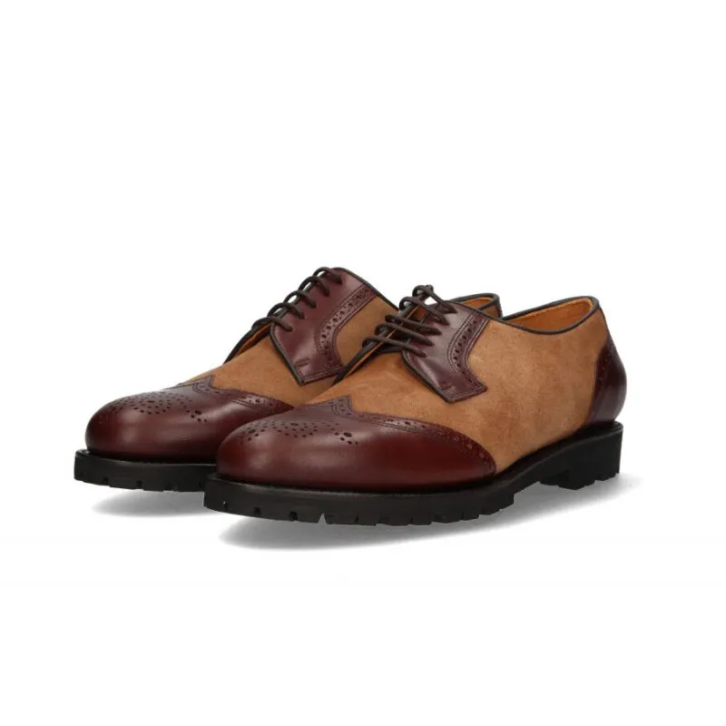 Blucher piel y ante camel