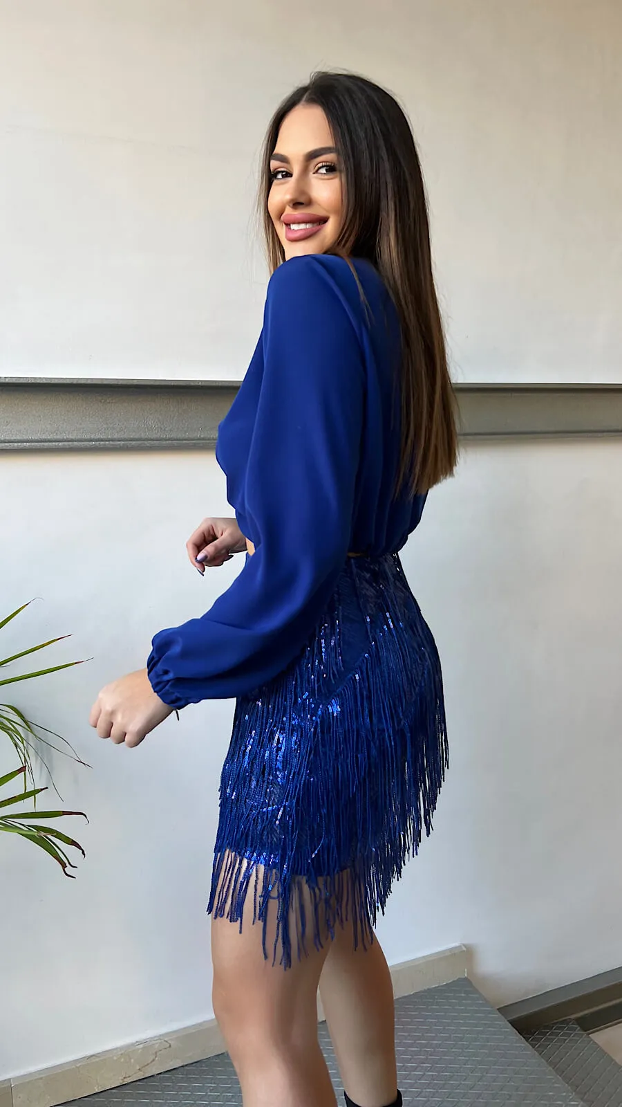 Blusa Azul Crop Top (No se vende suelta)