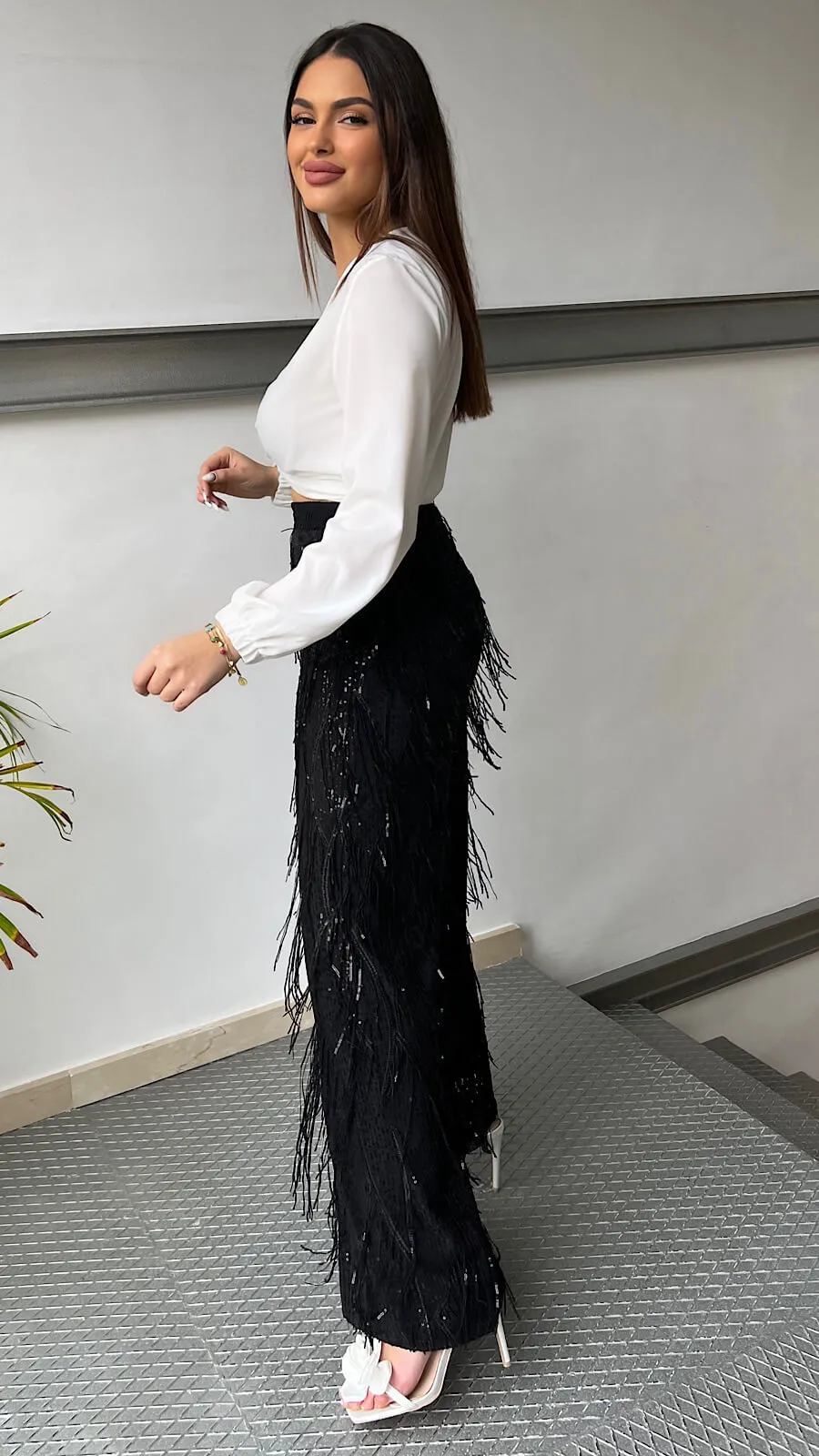 Blusa Cropped Blanca (Se Vende En Conjunto)