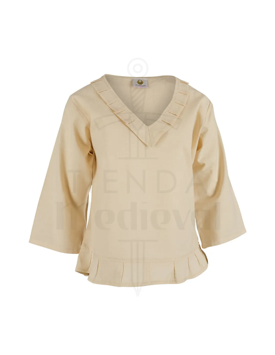 Blusa medieval algodón modelo Josefina, crema