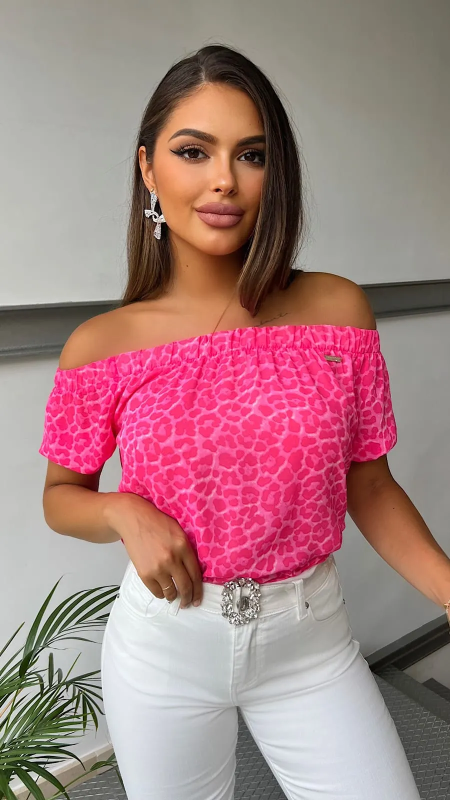 Blusa Rosa Hombros Descubiertos
