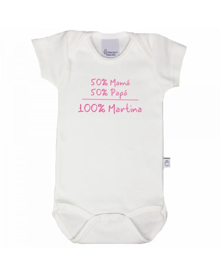 Body con nombre 50% mamá 50% papá 100% bebé