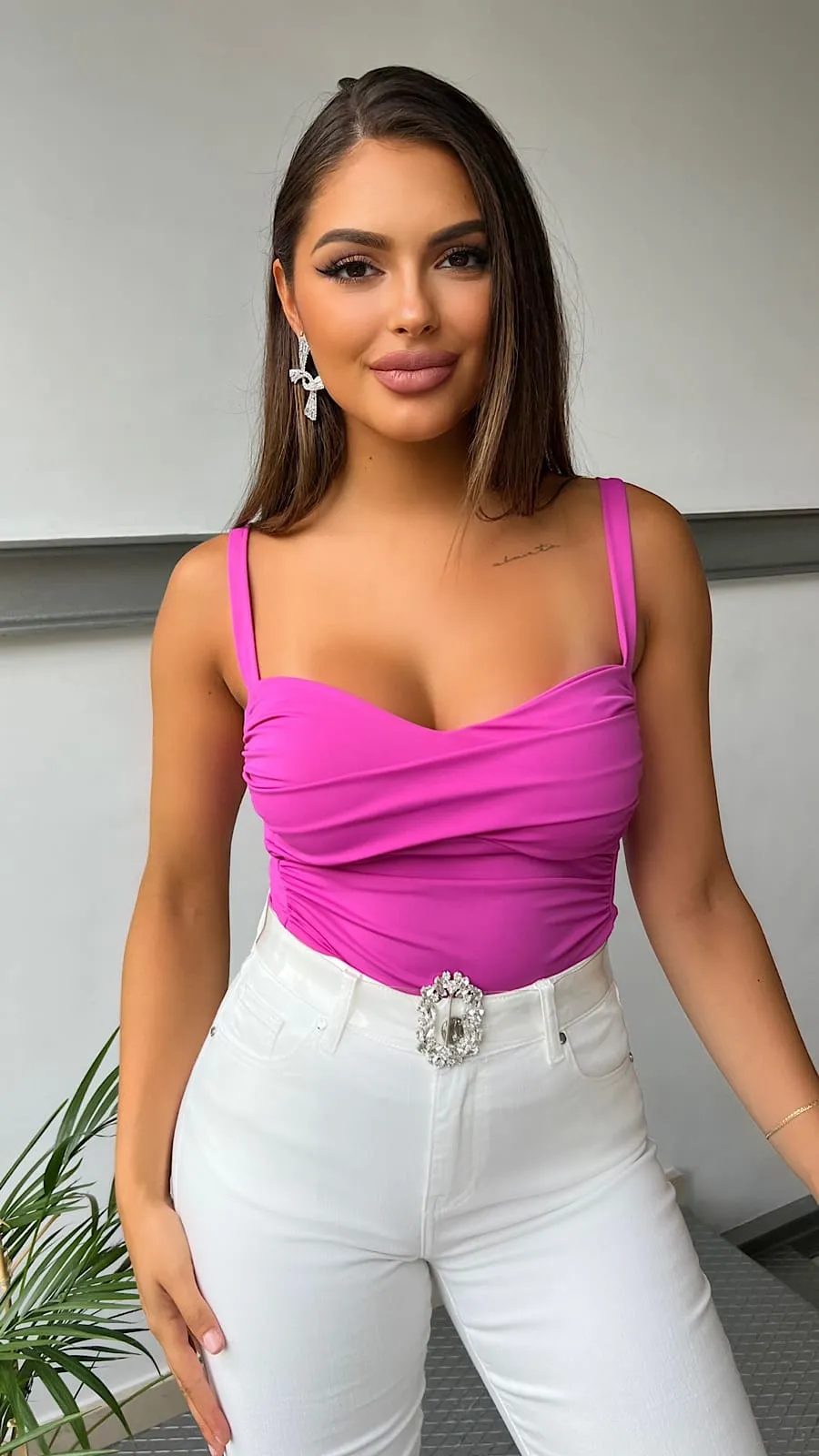 Body Drapeado Rosa