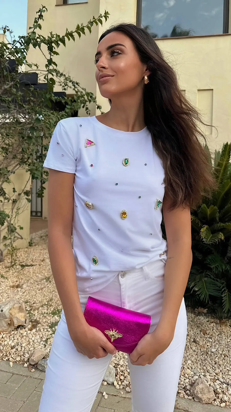 Bolso Fucsia Detalle Broche