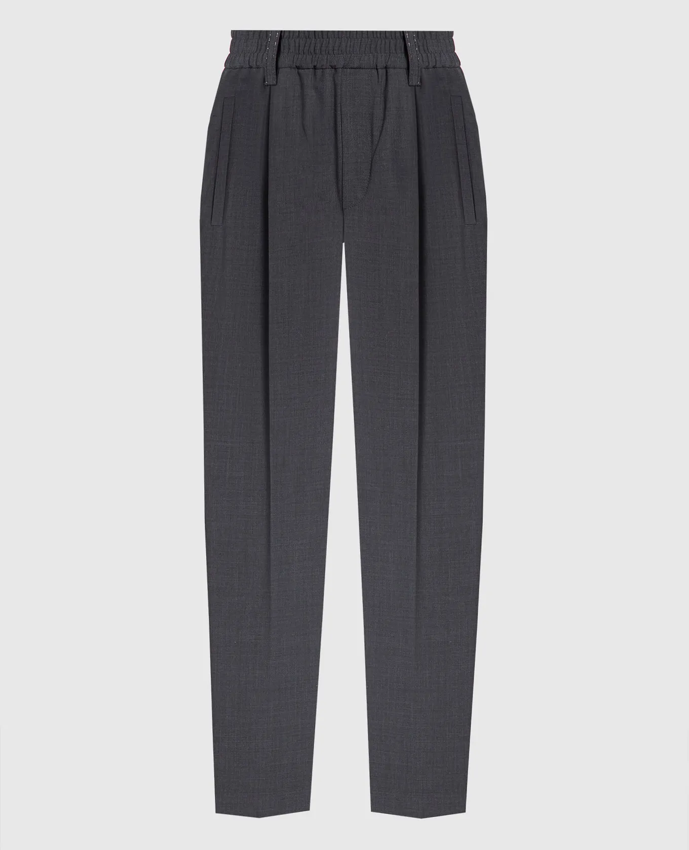Brunello Cucinelli Gray pants with monil chain