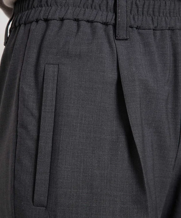 Brunello Cucinelli Gray pants with monil chain