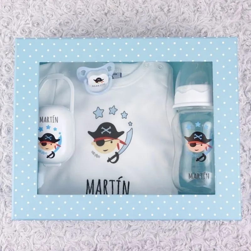 Cajita regalo bebé Pirata azul