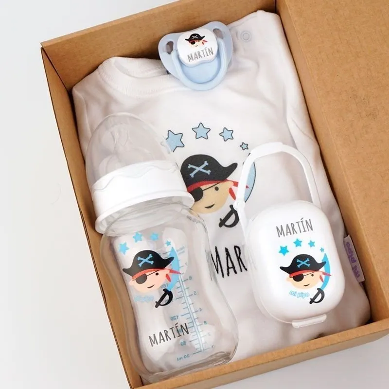 Cajita regalo bebé Pirata azul