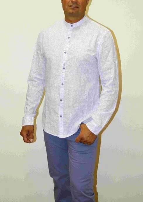 CAMISA DE MANGA LARGA 3616 ESTAMPADO AZUL