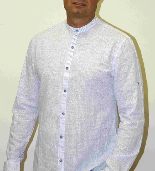CAMISA DE MANGA LARGA 3616 ESTAMPADO AZUL