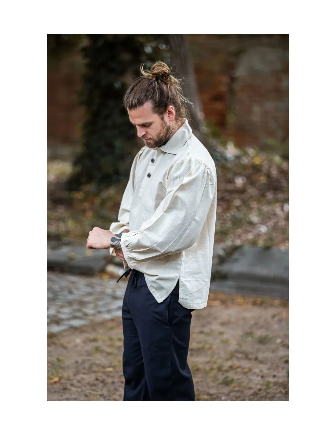 Camisa medieval modelo Ferdinand, blanco natural