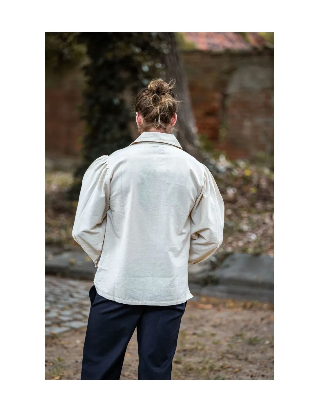 Camisa medieval modelo Ferdinand, blanco natural