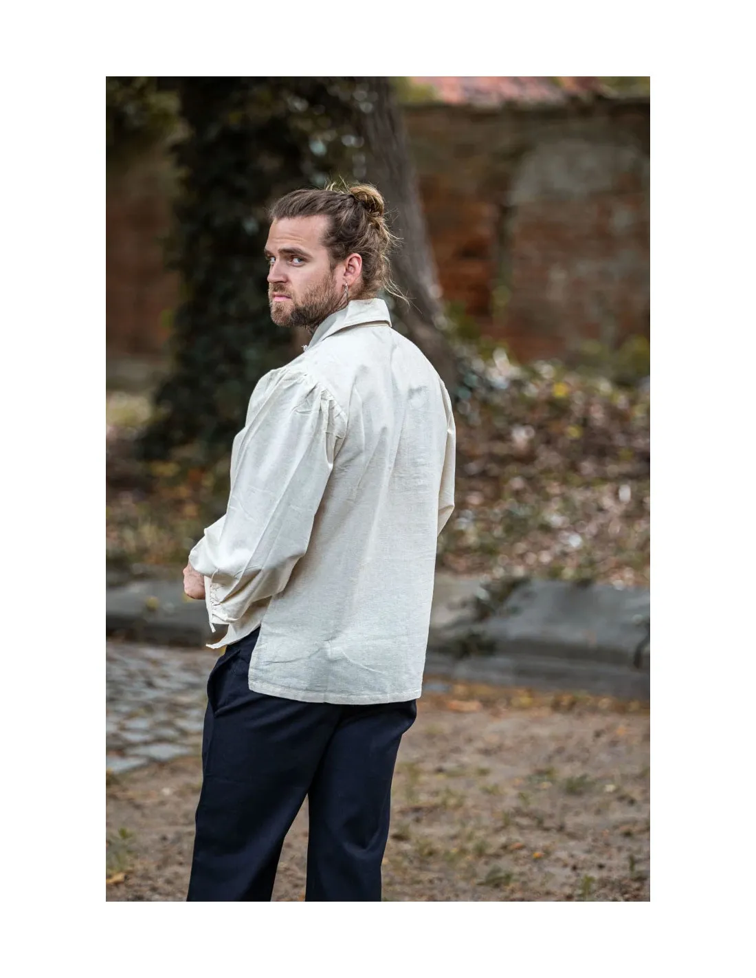 Camisa medieval modelo Ferdinand, blanco natural