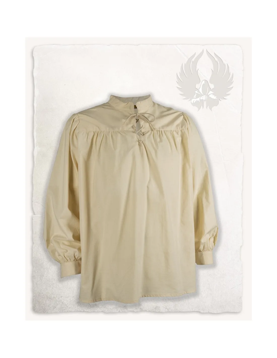 Camisa medieval Roland en Crema, unisex