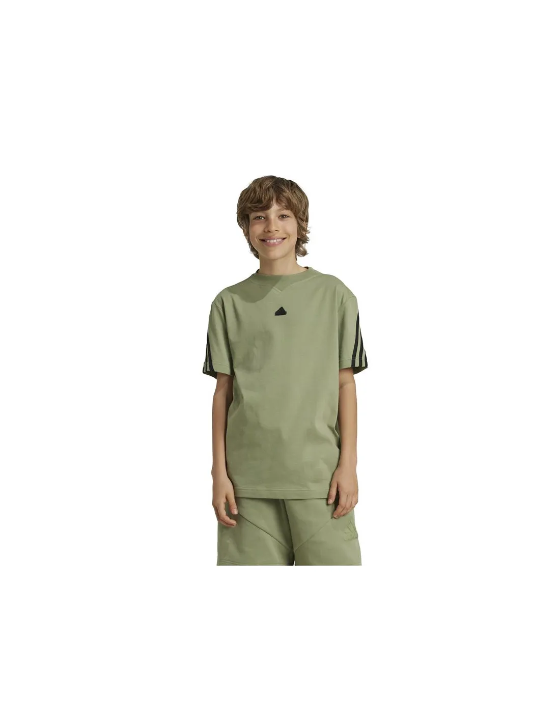 Camiseta adidas Future Icons 3 Stripes Infantil Verde