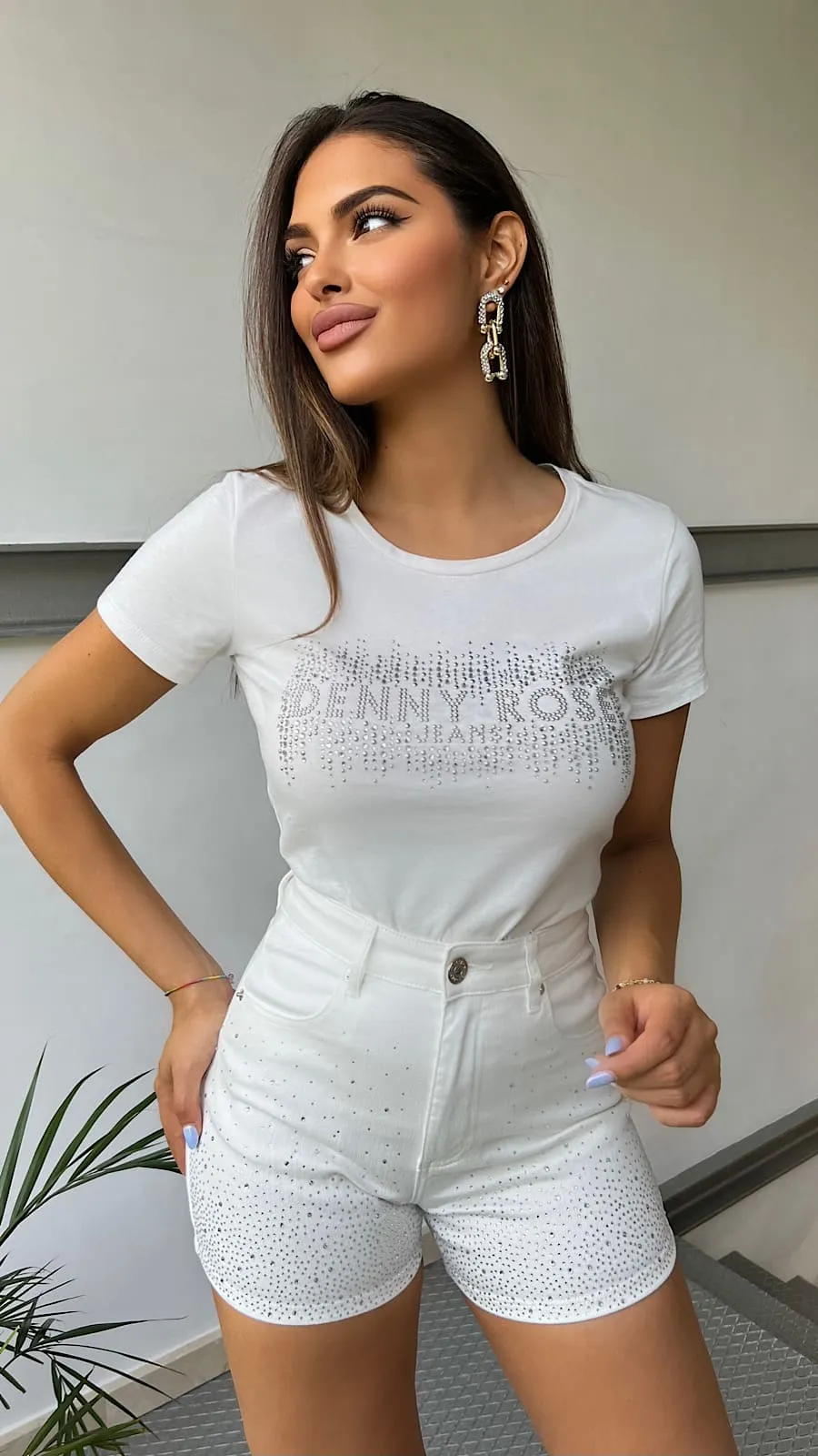 Camiseta Blanca Detalle Glitter