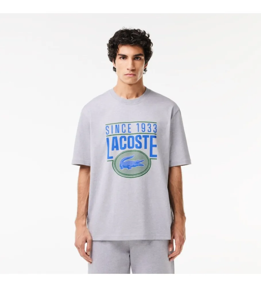 Camiseta con estampado gris
