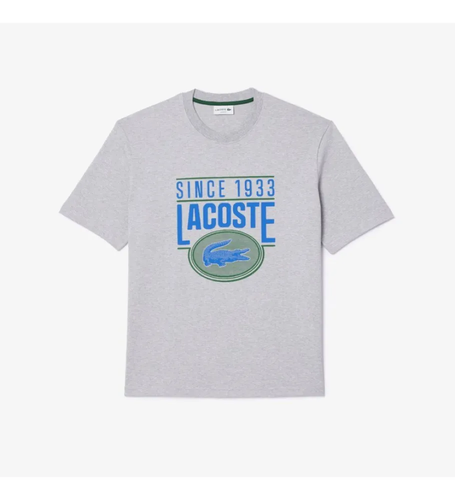Camiseta con estampado gris