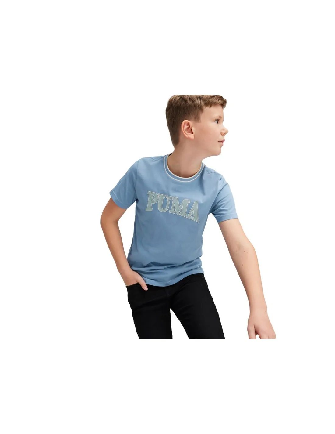 Camiseta Puma Squad B Azul Infantil