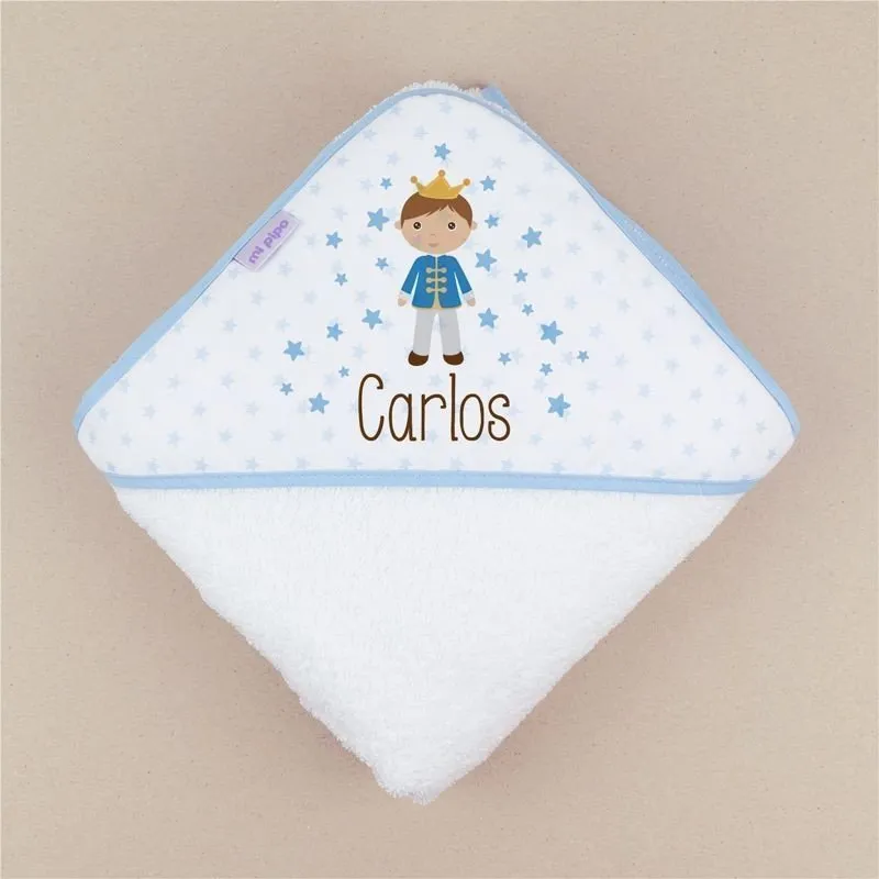 Capa de baño bebé Príncipe personalizada