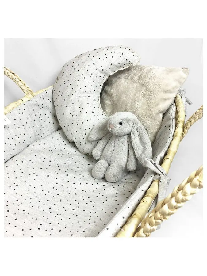 Capazo de mimbre Grey on Grey. Babyshower.