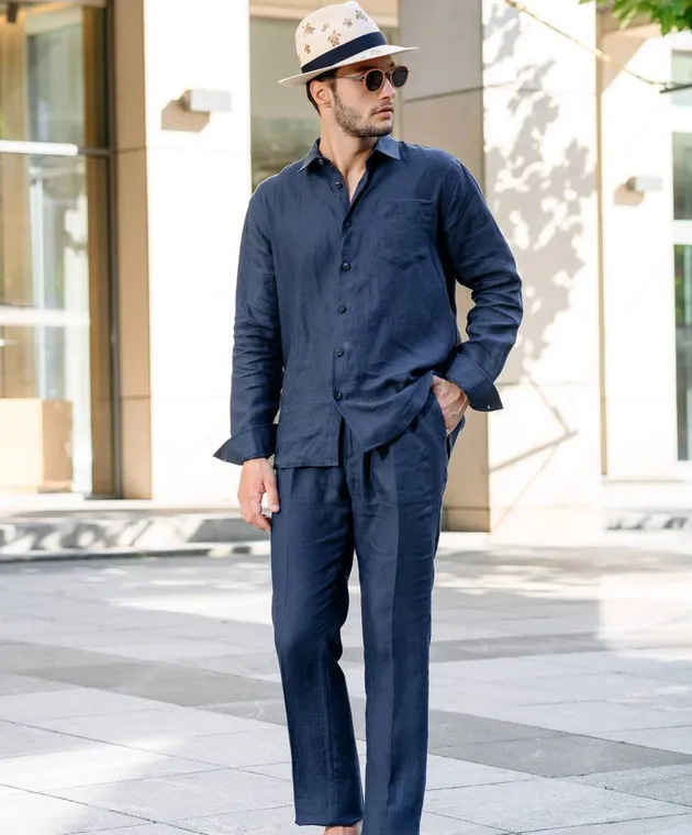 Cashmere&Whiskey Blue linen pants