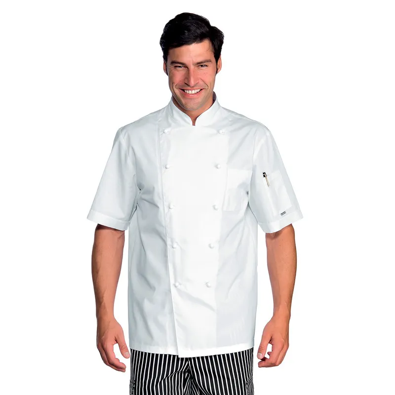CHAQUETA DE COCINA UNISEX ROMA MANGA CORTA  ISACCO