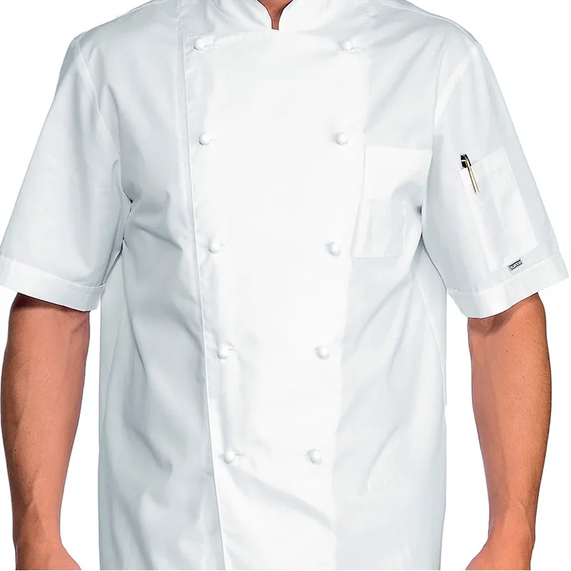 CHAQUETA DE COCINA UNISEX ROMA MANGA CORTA  ISACCO