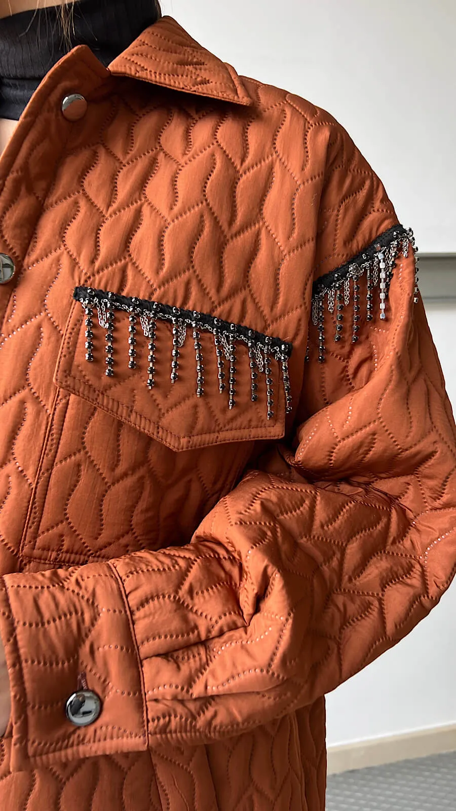 Chaqueta Teja Detalle Strass