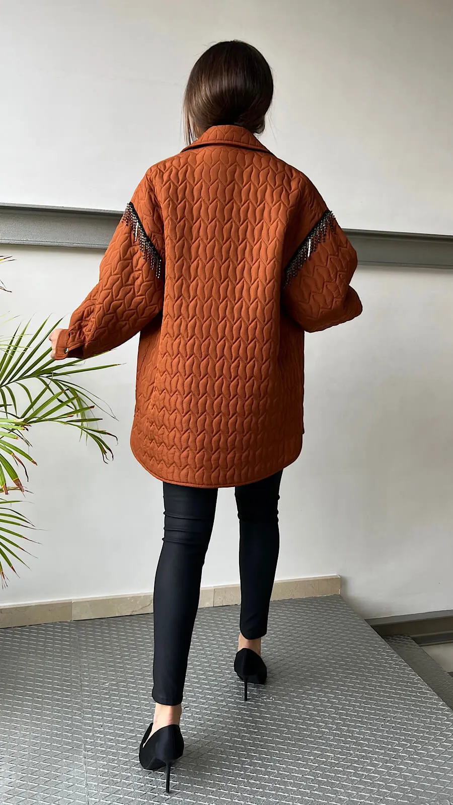 Chaqueta Teja Detalle Strass