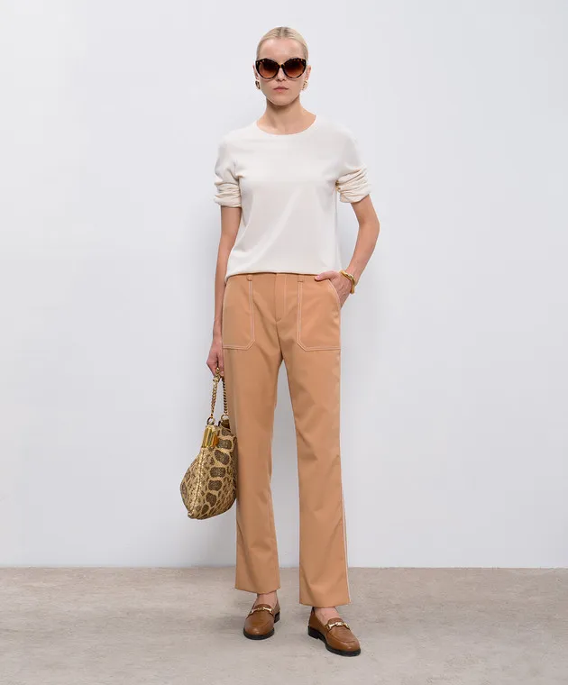Chloe Beige pants with wool