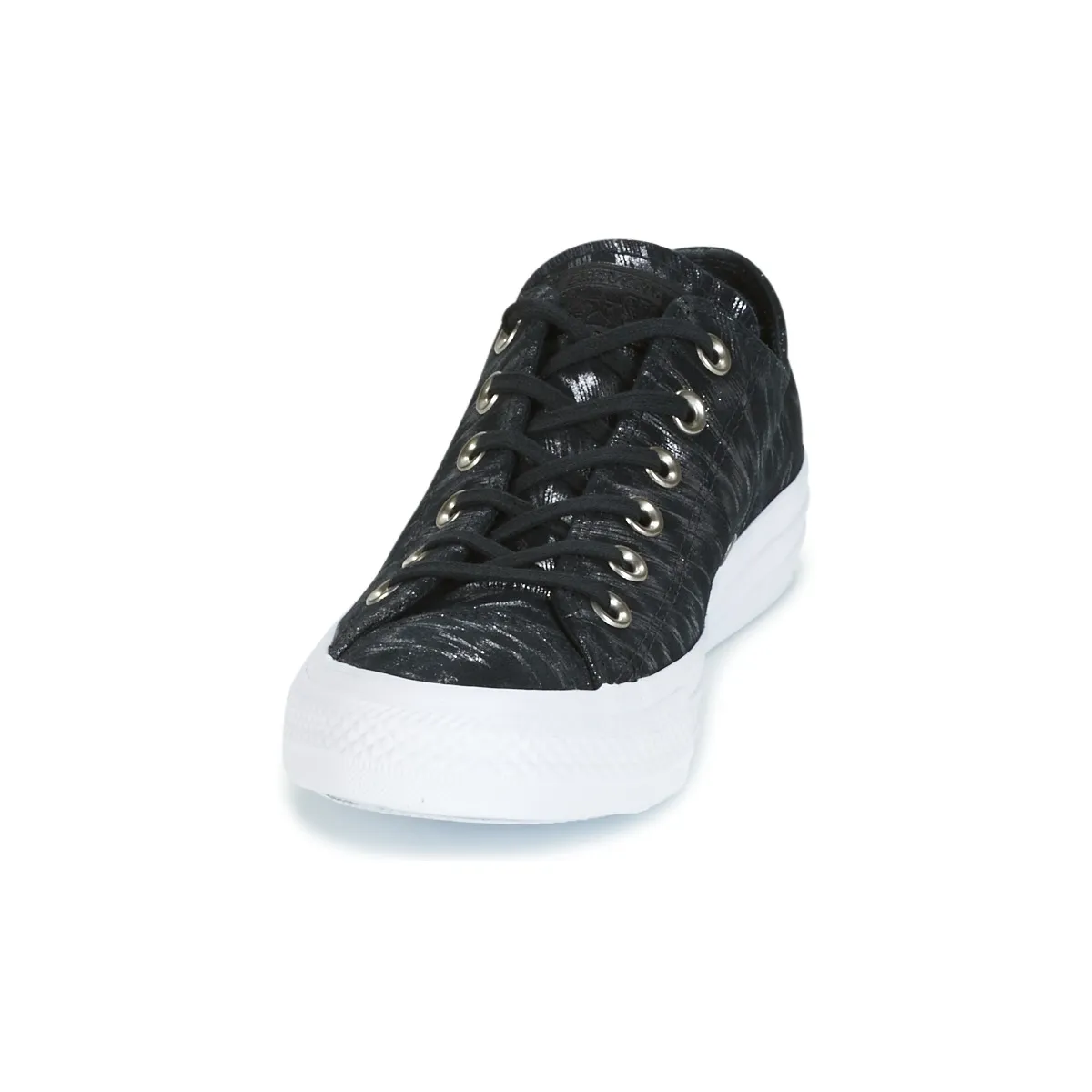 CHUCK TAYLOR ALL STAR SHIMMER SUEDE OX BLACK/BLACK/WHITE