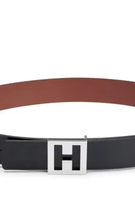 Cinturón reversible de piel italiana con hebilla característica
