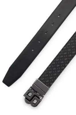 Cinturón reversible de piel italiana con monograma Double B en la hebilla