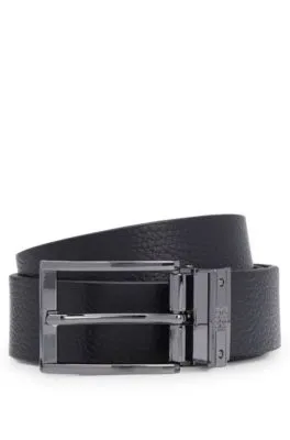 Cinturón reversible de piel italiana y hebillas con placa y aguja