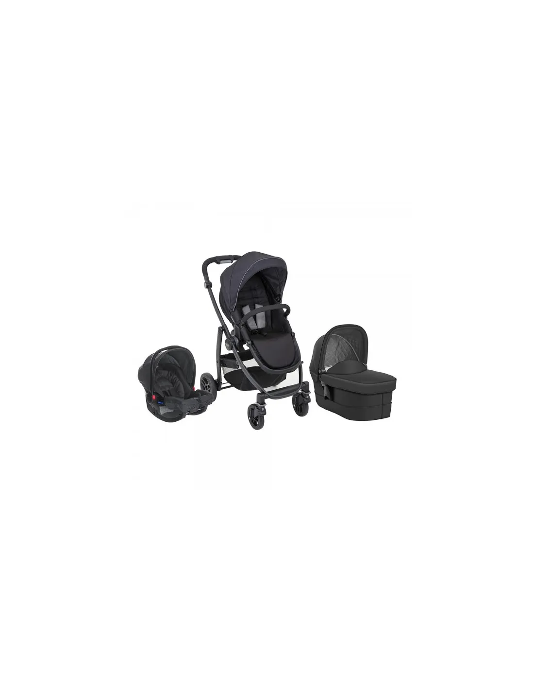Coche de bebé tres piezas EVO Trio black grey de Baby Graco