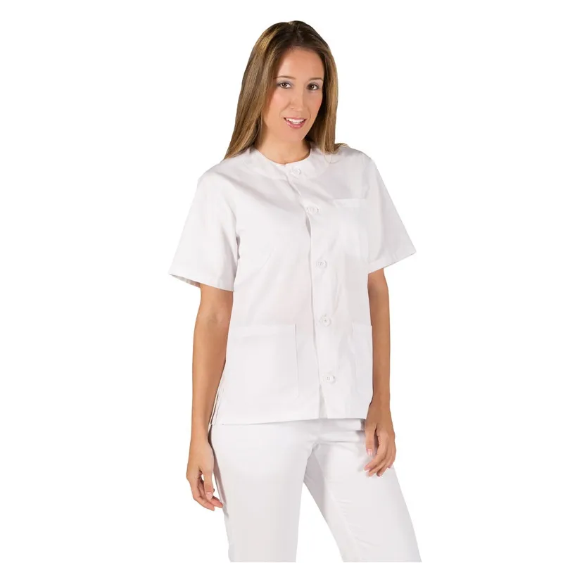 CONJUNTO COMPLETO ENFERMERíA BLANCO CON BOTONES  GARY'S