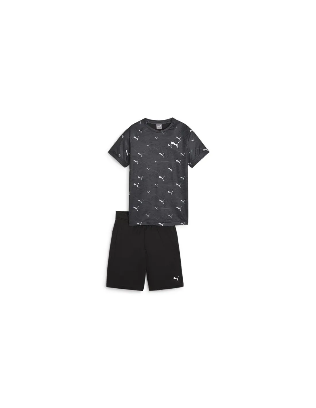 Conjunto Puma Active Ports AOP Negro Infantil